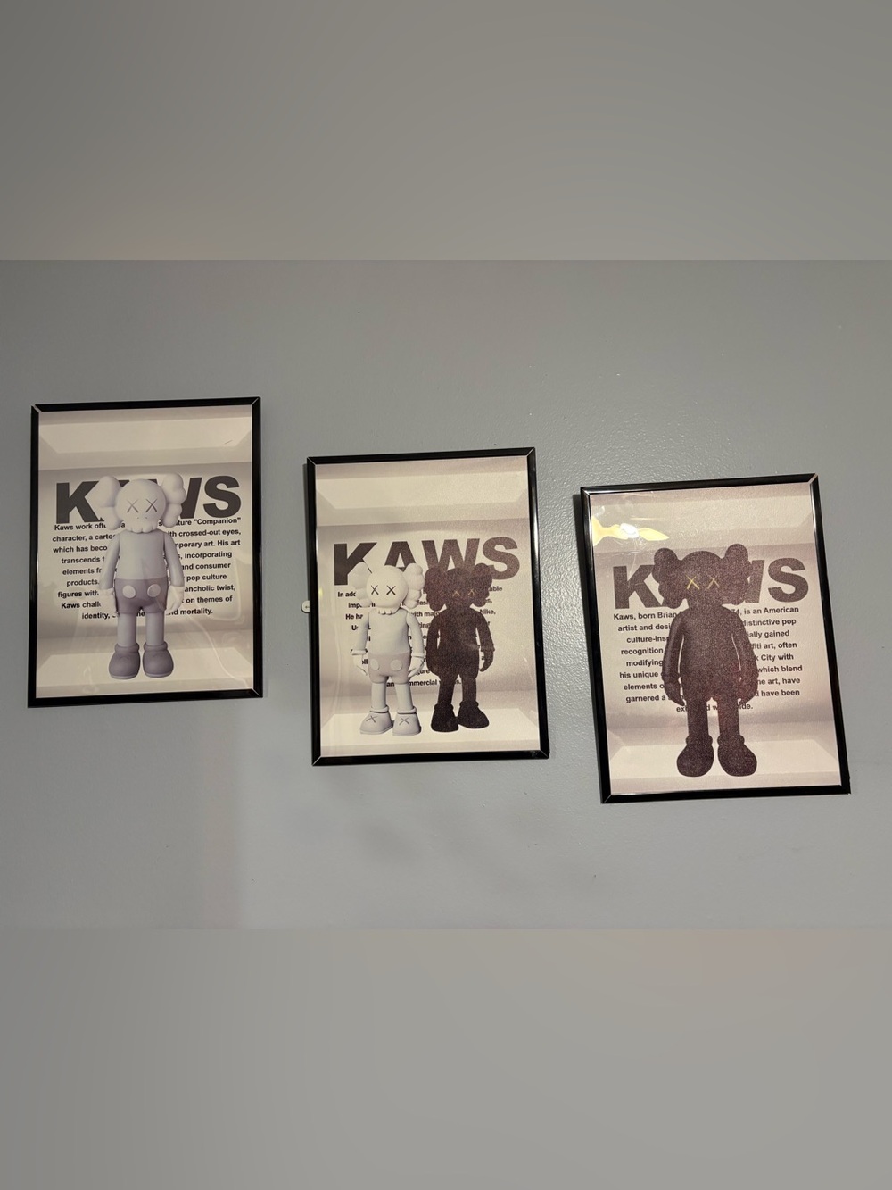 KAWS Poster in Gray and Black with Twin Figure